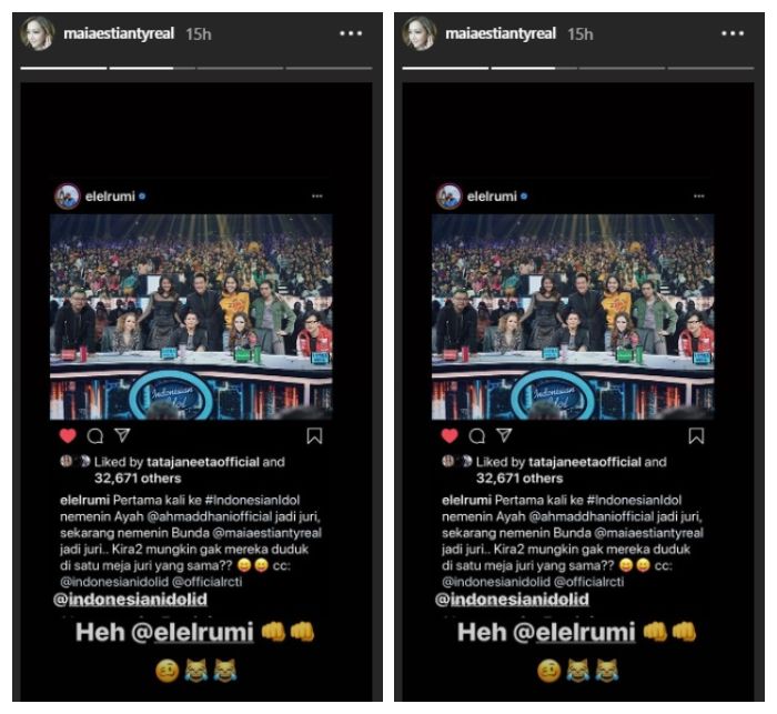 Komentar Maia Estianty soal harapan El RumiInstagram @maiaestiantyreal