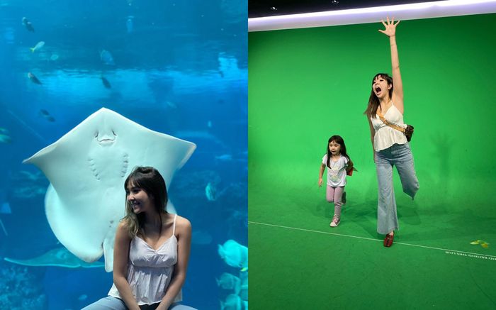 Gisella Anastasia dan Gempi saat liburan di Singapura