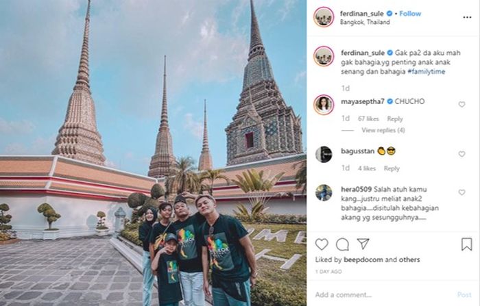 Unggahan Sule liburan bersama keempat anaknya