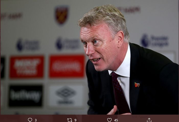 Pelatih West Ham United, David Moyes.