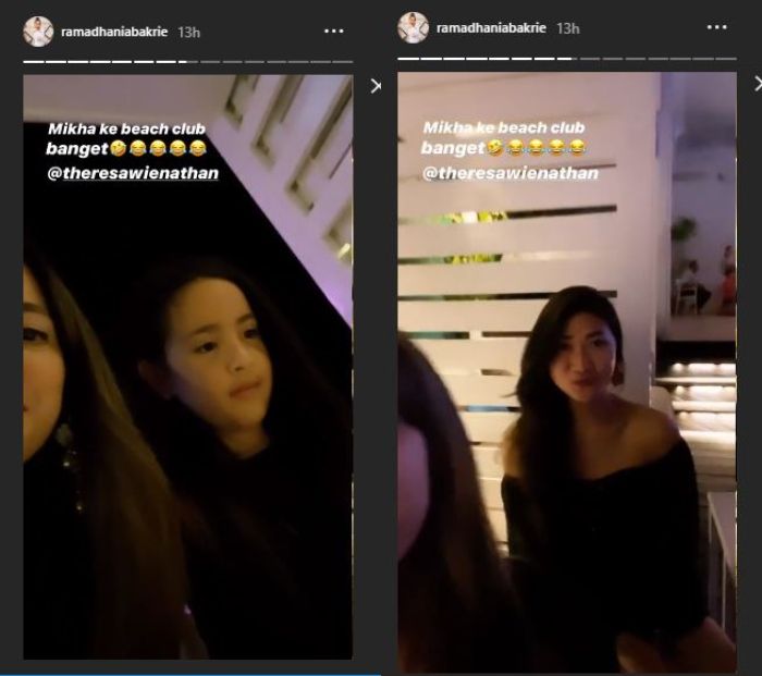 Nia ajak Mikhayla putri sulungnya, dan Theresa sang asisten