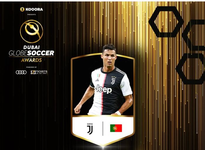 Cristiano Ronaldo terpilih sebagai pemenang Pemain Pria Terbaik dalam Globe Soccer Awards, Minggu (29/12/2019) di Dubai.