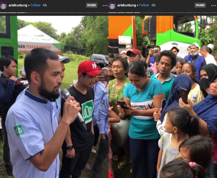 Arie Untung dan Teuku Wisnu membantu korban banjirinstagram.com/ariekuntung/