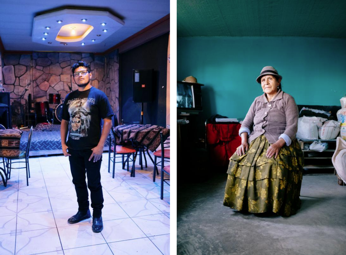 Wilson Chuqui, pekerja klub (Kiri). Hilda Mayta, koki dan ibu rumah tangga (Kanan).