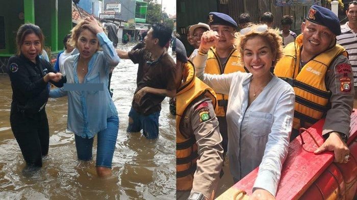 Nikita Mirzani tertangkap kamera tak pakai bra saat kunjungi warga di daerah Cileudug 1