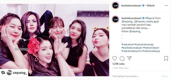 Barbie Kumalasari Pamer 'Foto Bareng' Sampai Ngaku Jadi Anggota Tambahan Girlgroup Red Velvet