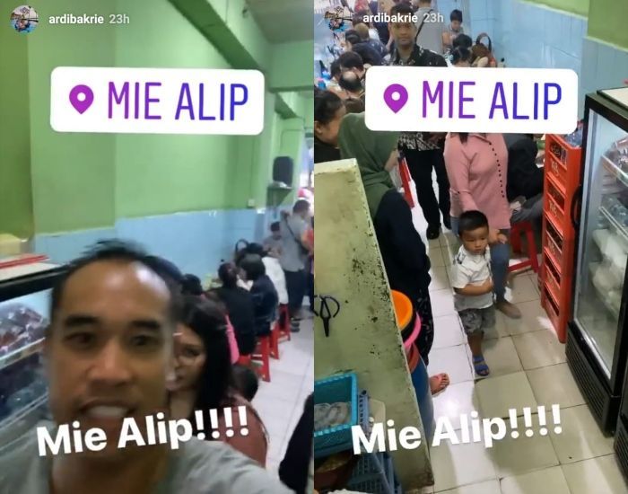 Ardi Bakrie desak-desakan di warung sempit