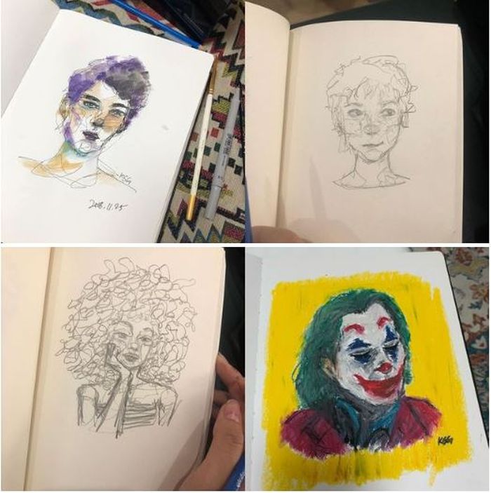 Potret karya lukisan Seulgi Red Velvet yang luar biasa.