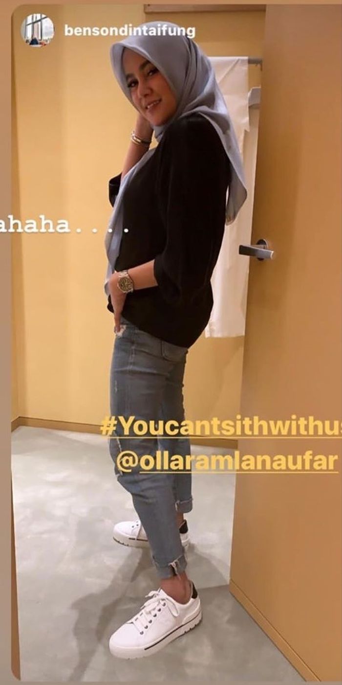 Gaya OOTD Olla Ramlan di instastory