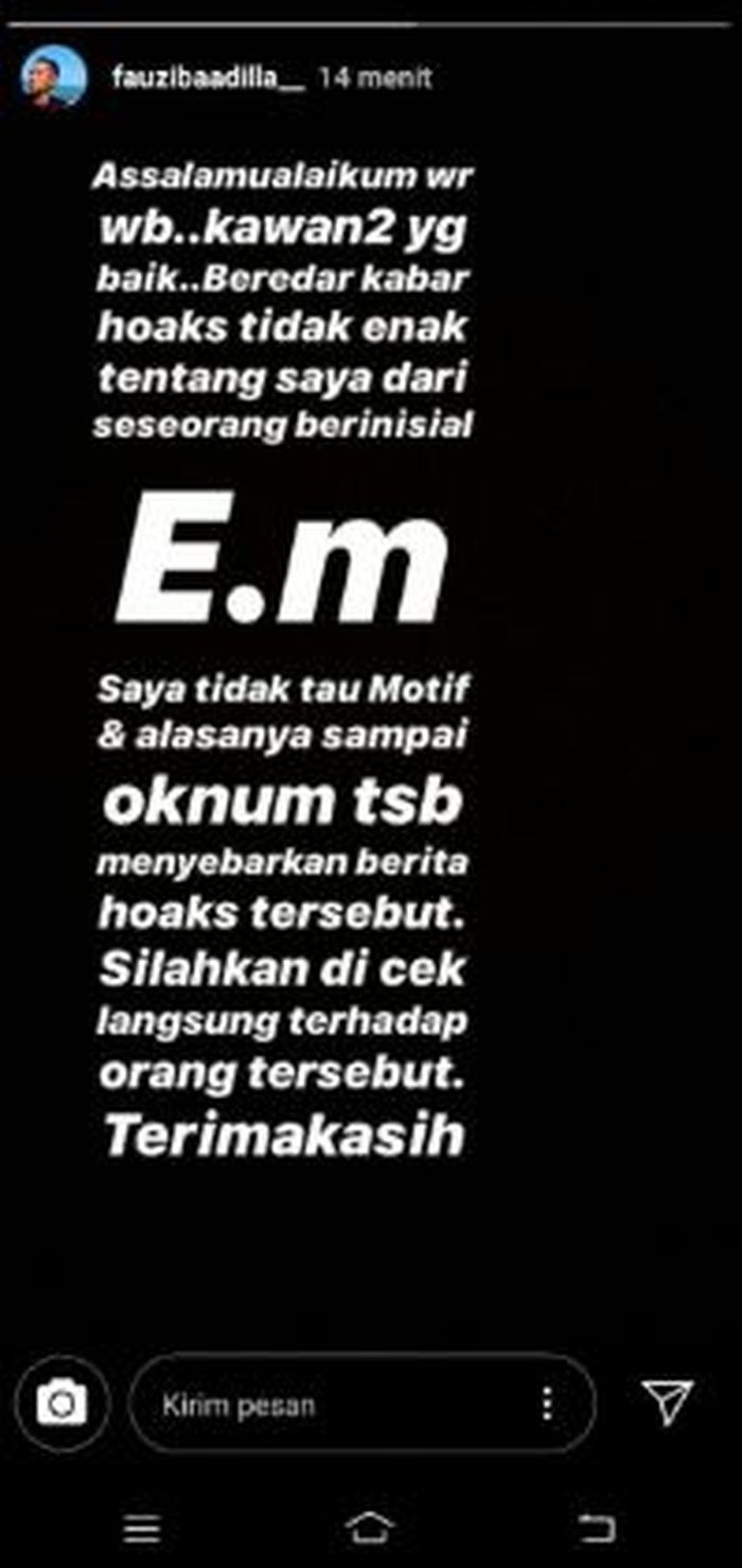 Klarifikasi Fauzi Baadila meninggal dunia itu hoaks.