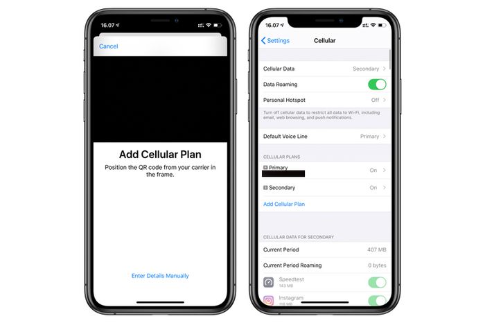 Ios Determine Which Sim to Use Esim Data
