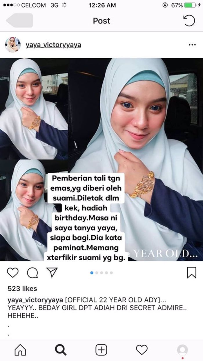 Akun Instagram Yaya yang dicurigai berselingkuh dengan suami Hanna