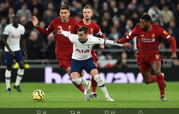 Laga Tottenham Hotspur kontra Liverpool pada pekan ke-22 Liga Inggris, Sabtu (11/1/2020).