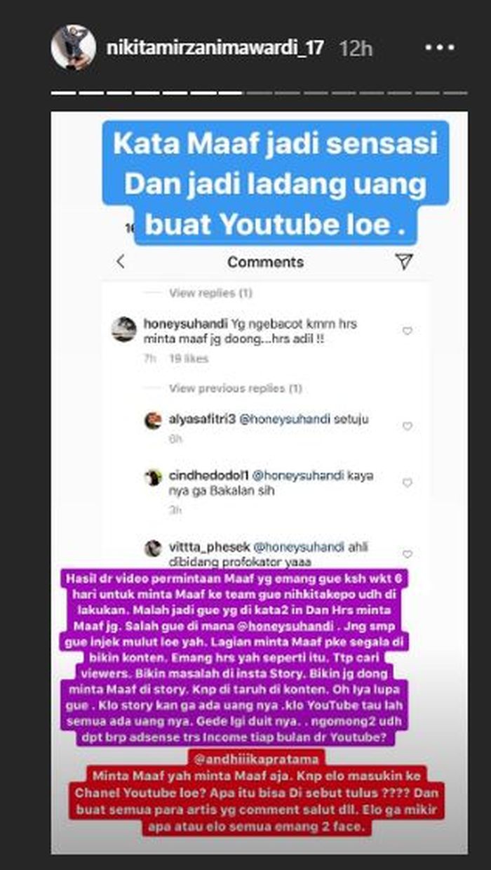 Kesal dituduh curi konsep milik Andhika Pratama, Nikita Mirzani kesal hingga sebut permintaan maaf sang artis tak tulus