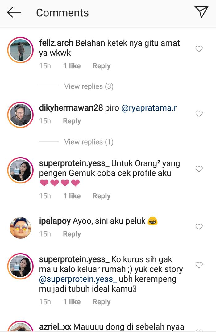 Komentar netizen di unggahan Marion Jola