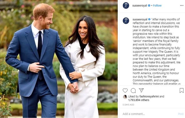 Ratu Elizabeth II memberikan dukungan kepada Pangeran Harry dan Meghan Markle untuk hidup mandiri