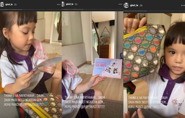 Gempi girang dapat kado dari Rafathar