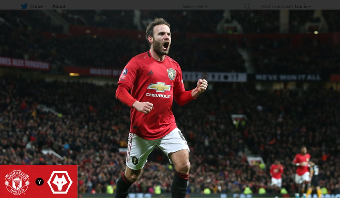 Ekspresi Juan Mata saat berhasil mencetak gol ke gawang Wolves di laga ulangan babak ketiga Piala FA, Kamis (16/1/2020) dini hari.