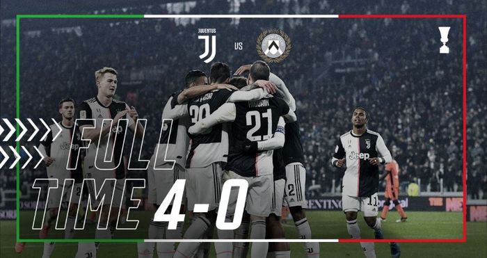 Juventus menekuk Udinese dalam partai babak 16 besar Coppa Italia di Allianz Stadium Turin, 15 Januari 2020.