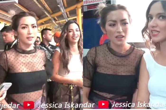 Penampilan seksi Jessica Iskandar pacar Richard Kyle pakai baju transparan saat naik kereta KRT Commuter Line pertama kalinya