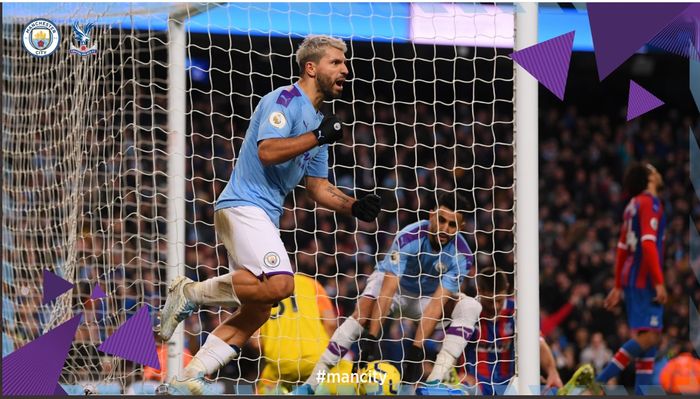 Dua gol Sergio Aguero hanya membawa Manchester City bermain imbang 2-2 melawan Crystal Palace pada pekan ke-23 Liga Inggris, Sabtu (18/1/2020) di Etihad Stadium.