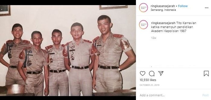 Tito Karnavian sewaktu menempuh pendidikan di Akpol