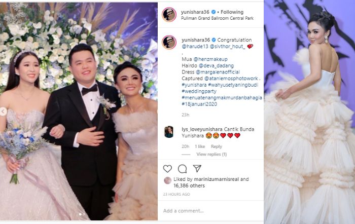 Penampilan cantik Yuni Shara saat menghadiri acara pernikahan