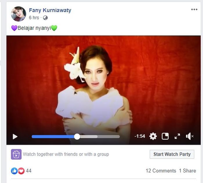 Tangkap Layar Facebook Fany Kurniawaty