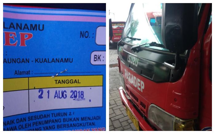 Tiket dan bus yang dikendarai oleh Metty