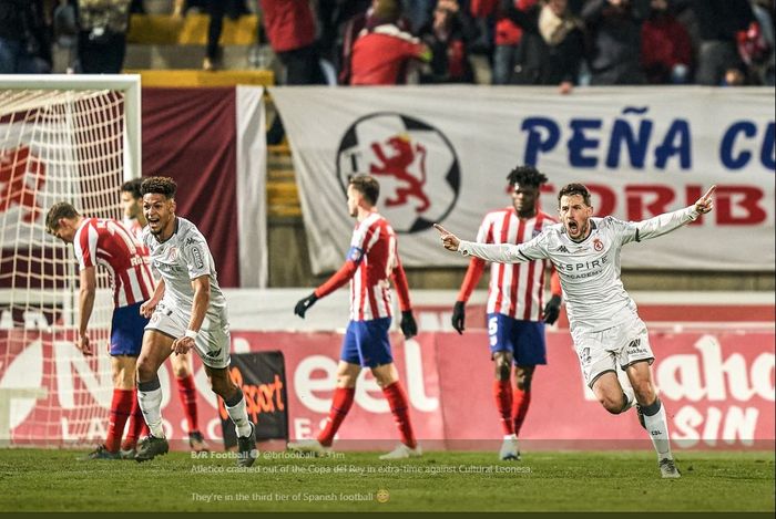 Atletico Madrid dikalahkan Cultural Leonesa dalam babak 32 besar Copa del Rey, 23 Januari 2020.