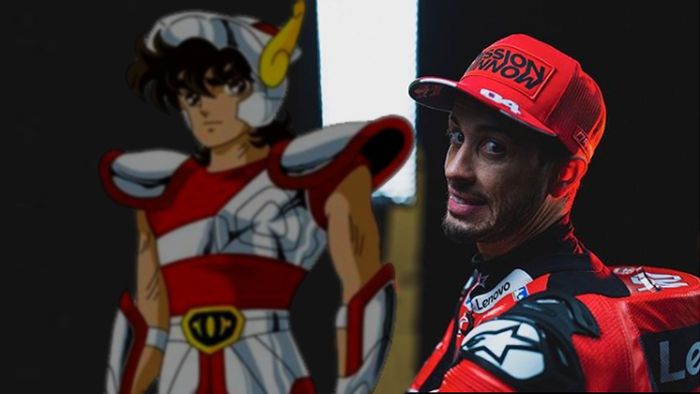 Pembalap <a href='https://www.presnapress.com/tag/ducati' class='blue'>Ducati</a>, <a href='https://www.presnapress.com/tag/andrea-dovizioso' class='blue'>Andrea Dovizioso</a>, memilih Pegasus Seiya sebagai inspirasi utamanya mengarungi kejuaraan <a href='https://www.presnapress.com/tag/motogp' class='blue'>MotoGP</a> musim 2020.