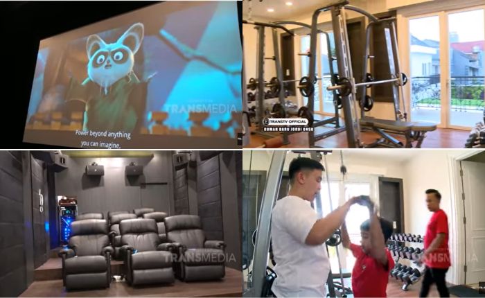 Bioskop dan tempat Gym di rumah Jordi Onsu.