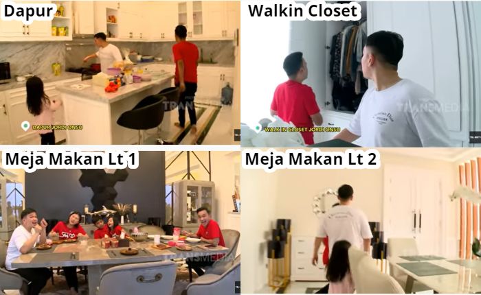 Dapur, Meja Makan, dan Walkin Closet di rumah Jordi Onsu
