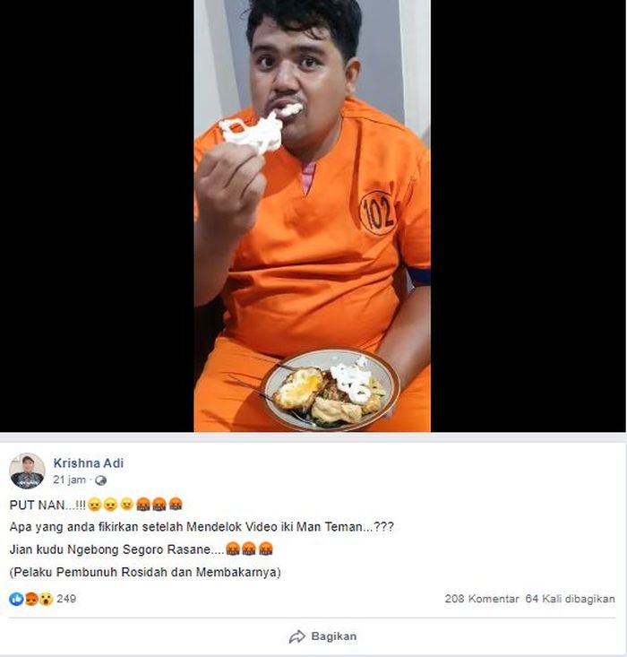 Pelaku pembunuhan dan pembakaran Rosida