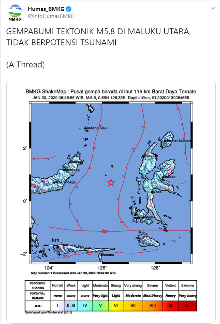 Lokasi dan Ketinggian Tsunami Maluku Utara dari Gempa Rusia, Hasil Pengamatan BMKG