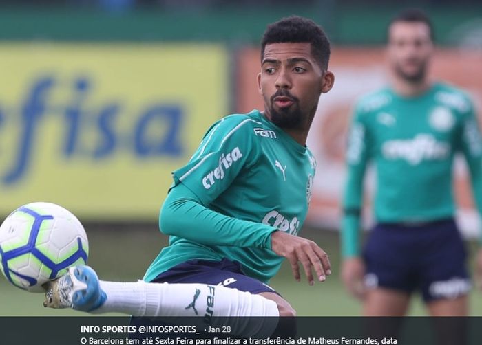 Gelandang tengah Palmeiras, Matheus Fernandes, resmi menjadi milik Barcelona.