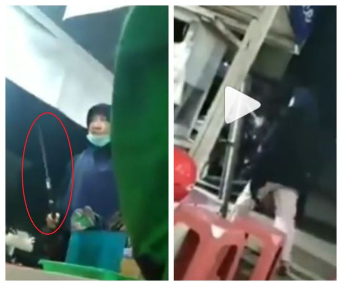 Mengaku Masih Single, emak-emak ini emosi dan nekat menenteng golok mengejar suaminya.