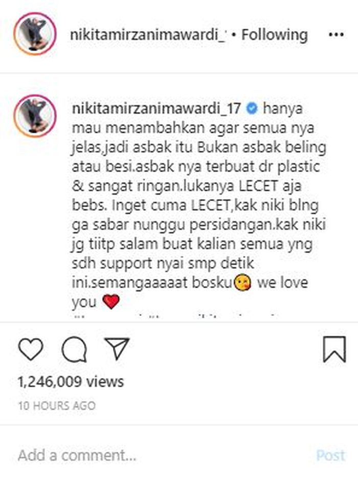 Karyawan Nikita Mirzani berikan pembelaan dengan mengatakan jika Dipo Latief hanya lecet saja