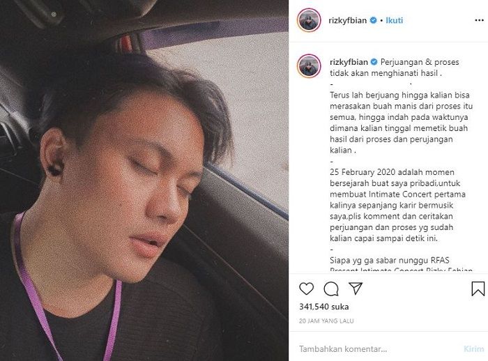 Rizky Febian akan adakan konser intim