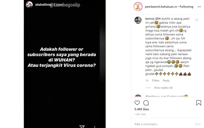 Pertanyaan Atta Halilintar.
