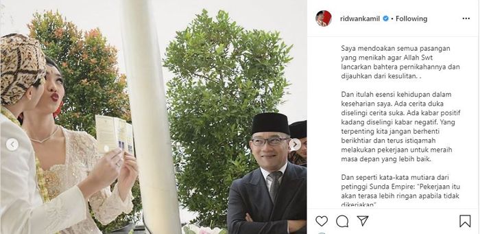 Ekspresi Ridwan Kamil curi perhatian warganet.