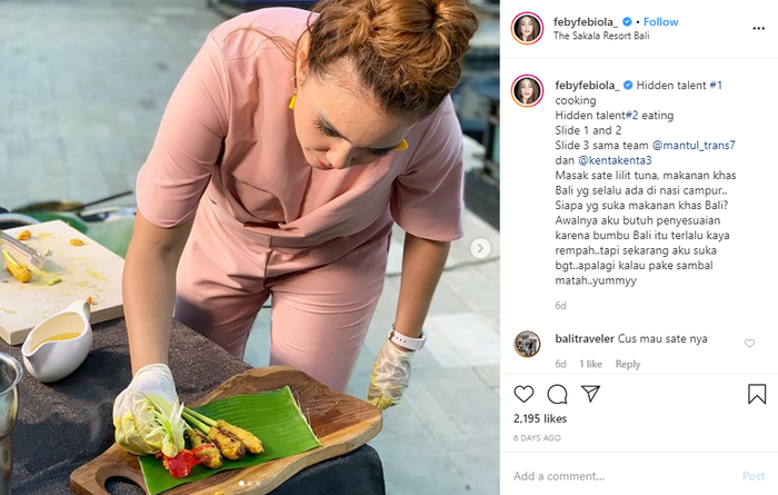 Unggahan Feby Febiola tentang dua bakat tersembunyinya
