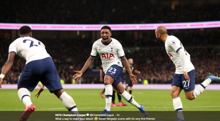 Penyerang sayap anyar milik Tottenham Hotspur, Steven Bergwijn, mencatatkan gol debutnya di Liga Inggris usai membobol gawang Manchester City pada laga pekan ke-25 Liga Inggris.