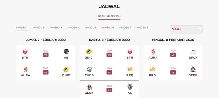 Jadwal resmi MPL ID Season 5