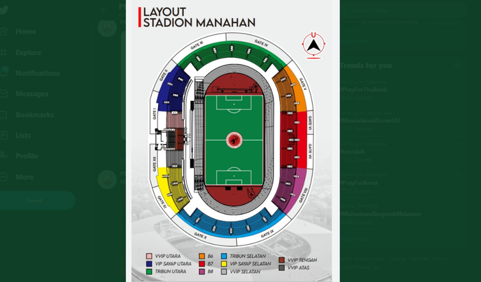 Gambar layout Stadion Manahan, Surakarta.