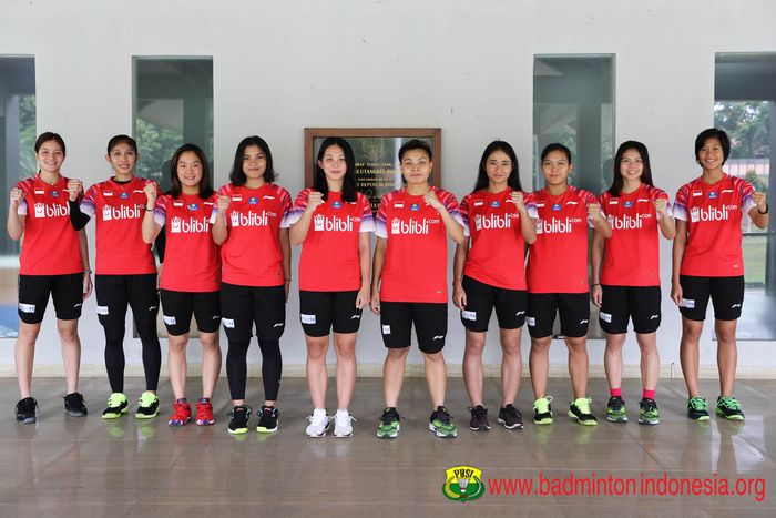Tim bulu tangkis putri Indonesia pada Kejuaraan Beregu Asia 2020.