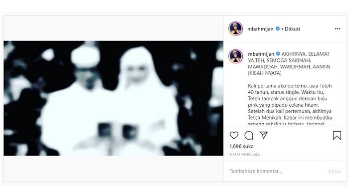 Kisah wanita misterius yang dibagikan Mbah Mijan di Instagramnya
