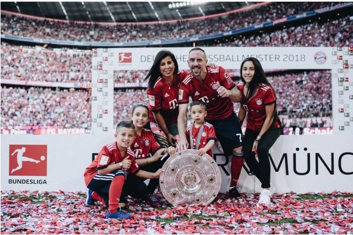 Franck Ribery bersama keluarga waktu masih memperkuat Bayern Muenchen.