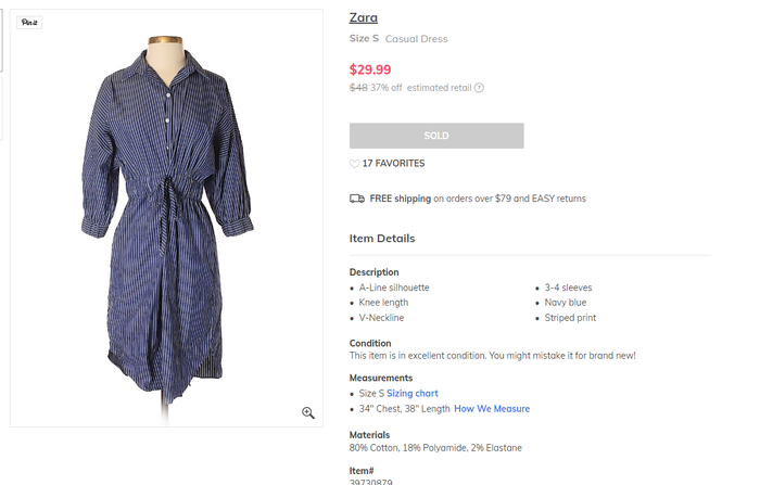 Harga stripe dress dari Zara
