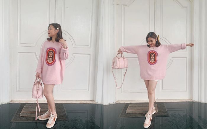 Tampil Serba Pink Pakai Oversized Sweater di Hari Valentine, Prilly Latuconsina Justru Diingatkan Netizen: Jangan Lupa Pakai Celana!